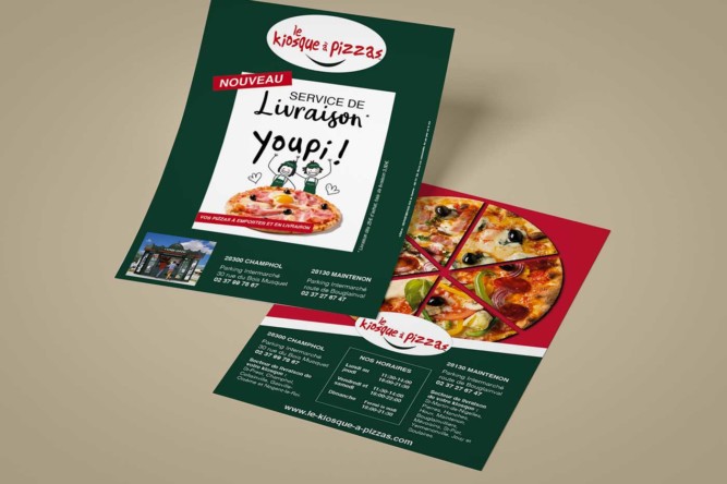 flyer A5 le kiosque à pizzas champhol maintenon service livraison