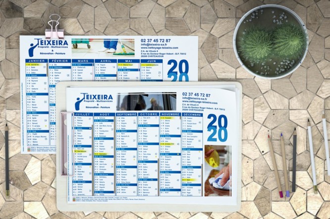 calendrier 2020 Teixeira nettoyage