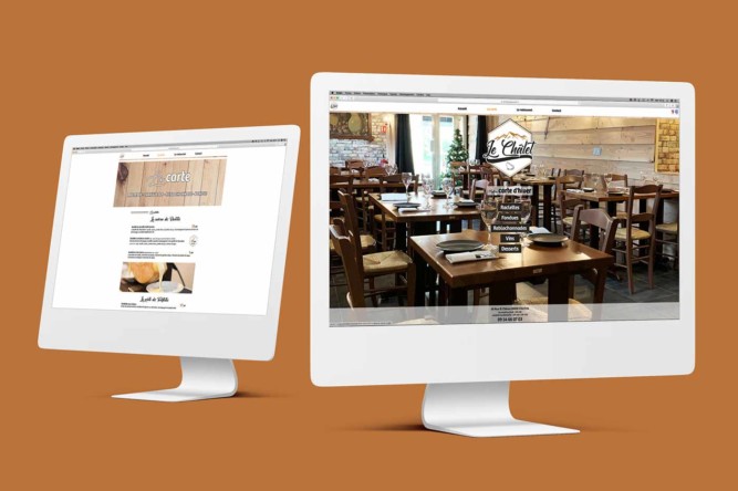 Maquette site internet restaurant raclette le chalet Chartres