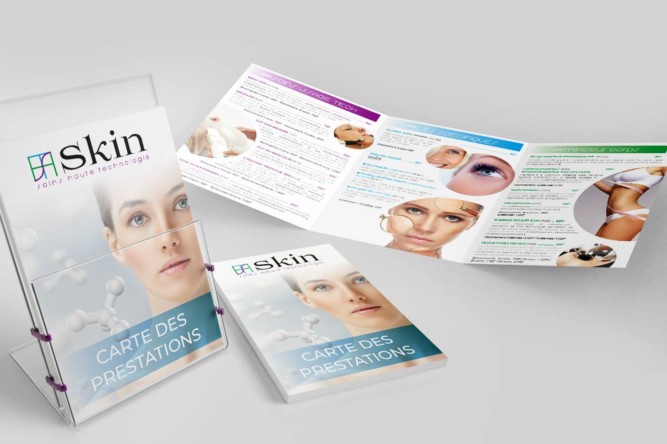 présentoir dépliant tarifs institut paris sht skin soins haute technologie